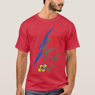 Chinees Mahjong Spelile One Bamboo Sozu Vogel Here T-shirt