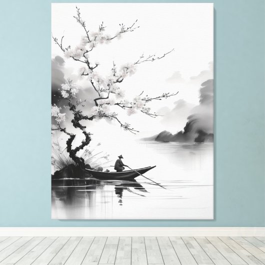 chinees man canvas afdruk (Insitu (Houten vloer))
