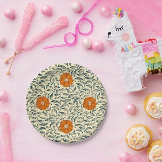 Chinees mandarijn bloemenpapier bord (Feest)