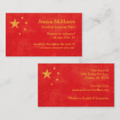 Chinees Mandarijn Taal Tutor Visitekaartje (Voorkant / Achterkant)