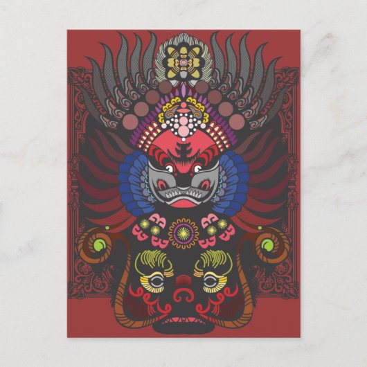 Chinees masker briefkaart (Voorkant)