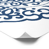 Chinees Medallion blauw Poster (Hoek)