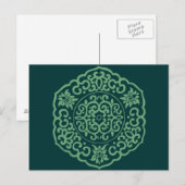 Chinees Medallion groen Briefkaart (Voorkant / Achterkant)