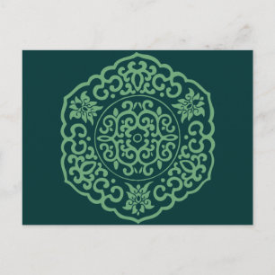 Chinees Medallion groen Briefkaart
