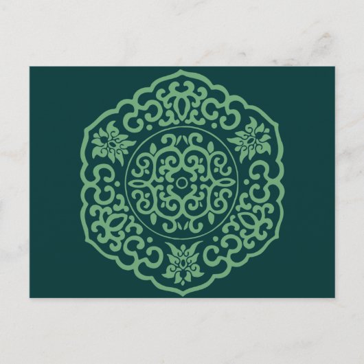 Chinees Medallion groen Briefkaart (Voorkant)