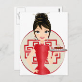 Chinees meisje briefkaart (Voorkant / Achterkant)