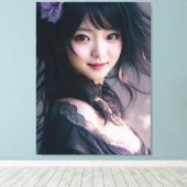 chinees meisje canvas afdruk (Insitu (Houten vloer))