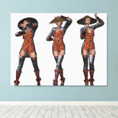 chinees meisje canvas afdruk (Insitu (Houten vloer))