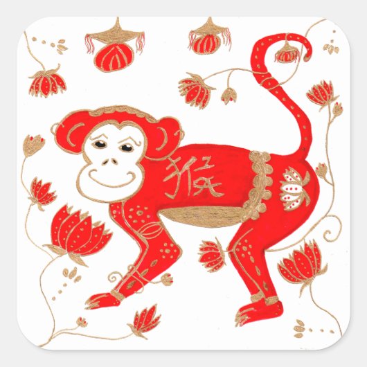 Chinees Monkey Astrologie Sticker (Voorkant)