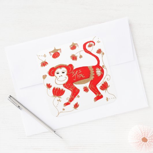 Chinees Monkey Astrologie Sticker (Envelop)