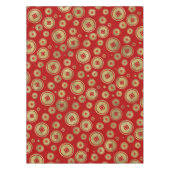 Chinees muntpatroongoud op rood tafelkleed (Voorkant)