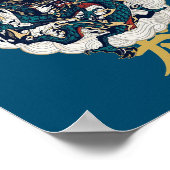 Chinees mythisch dier Qinglong Azure Dragon Poster (Hoek)