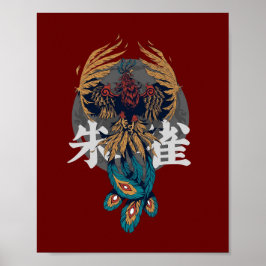 Chinees mythisch dier Zhuque Vermilion Bird Poster