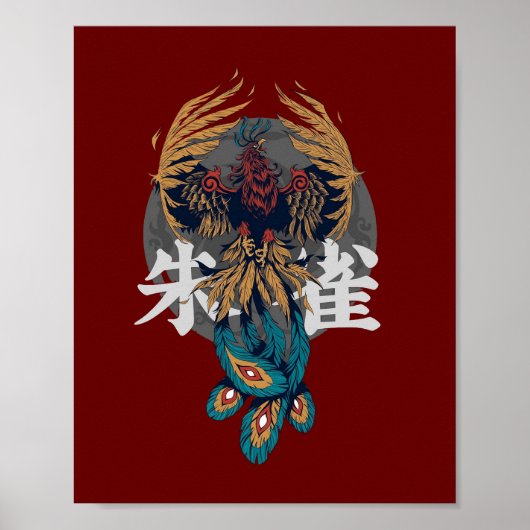 Chinees mythisch dier Zhuque Vermilion Bird Poster (Voorkant)