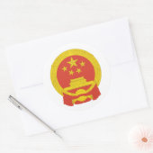 Chinees nationaal embleem, China Ronde Sticker (Envelop)