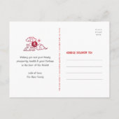 Chinees Nieuw jaar Konijn 2023 Modern Gold Foil Re Briefkaart (Achterkant)