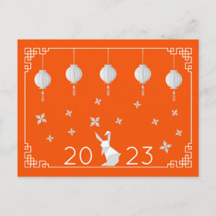 Chinees Nieuw jaar Origami Rabbit Briefkaart