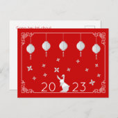 Chinees Nieuw jaar Origami Rabbit Briefkaart (Voorkant / Achterkant)