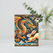 Chinees Nieuw Maanjaar van Draak, Postcrossing Briefkaart (Staand voorkant)