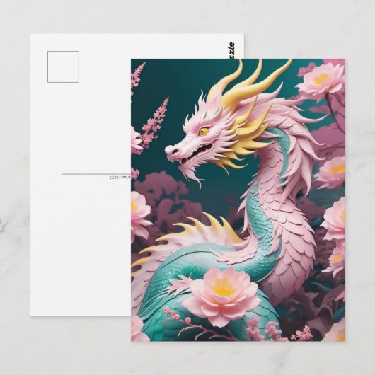 Chinees Nieuw Maanjaar van Draak, Postcrossing Briefkaart (Voorkant / Achterkant)