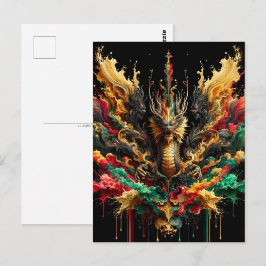 Chinees Nieuw Maanjaar van Draak, Postcrossing Briefkaart (Voorkant / Achterkant)