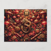 Chinees Nieuw Maanjaar van Draak, Postcrossing Briefkaart (Voorkant)