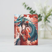 Chinees Nieuw Maanjaar van Draak, Postcrossing Briefkaart (Staand voorkant)