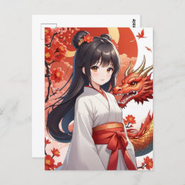 Chinees Nieuw Maanjaar van Draak, Postcrossing Briefkaart