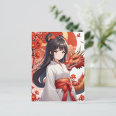 Chinees Nieuw Maanjaar van Draak, Postcrossing Briefkaart (Staand voorkant)