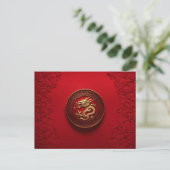 Chinees Nieuw Maanjaar van Draak, Postcrossing Briefkaart (Staand voorkant)
