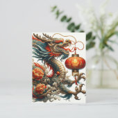 Chinees Nieuw Maanjaar van Draak, Postcrossing Briefkaart (Staand voorkant)