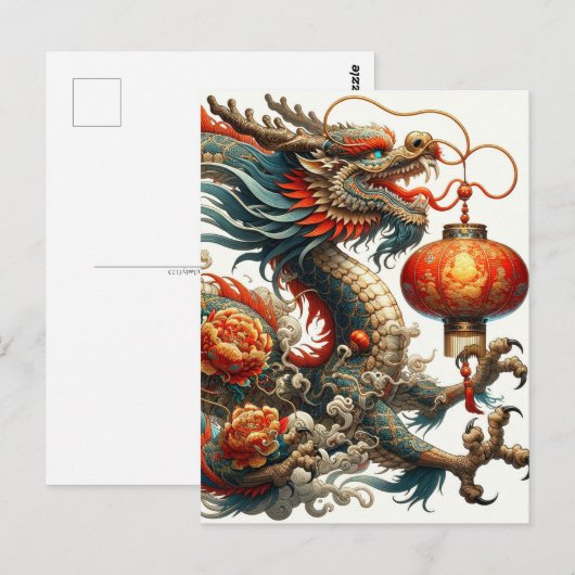 Chinees Nieuw Maanjaar van Draak, Postcrossing Briefkaart (Voorkant / Achterkant)