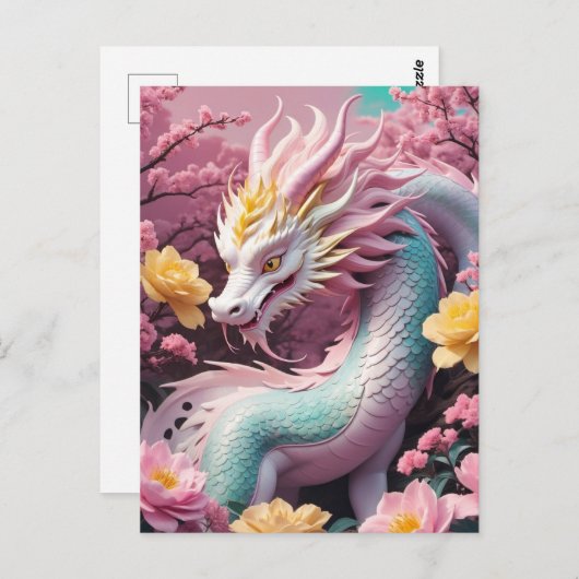Chinees Nieuw Maanjaar van Draak, Postcrossing Briefkaart (Voorkant / Achterkant)