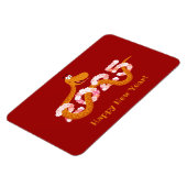 Chinees nieuw maanjaar zodiac houten slang 2025 magneet (Linkerzijde)