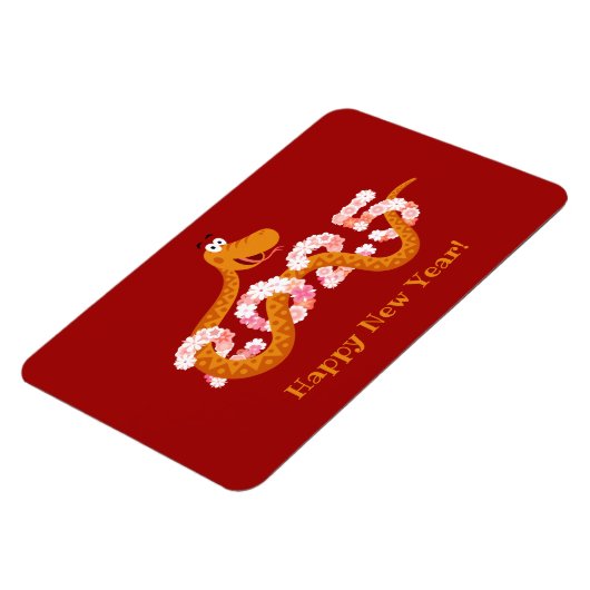 Chinees nieuw maanjaar zodiac houten slang 2025 magneet (Linkerzijde)