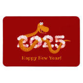 Chinees nieuw maanjaar zodiac houten slang 2025 magneet (Horizontaal)