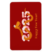 Chinees nieuw maanjaar zodiac houten slang 2025 magneet (Verticaal)