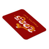 Chinees nieuw maanjaar zodiac houten slang 2025 magneet (Rechterzijde)