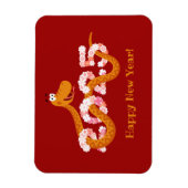 Chinees nieuw maanjaar zodiac houten slang 2025 magneet (Verticaal)