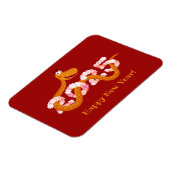 Chinees nieuw maanjaar zodiac houten slang 2025 magneet (Linkerzijde)