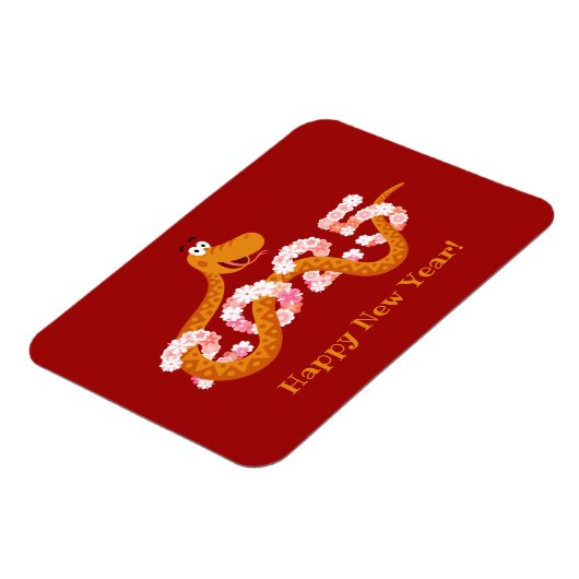 Chinees nieuw maanjaar zodiac houten slang 2025 magneet (Linkerzijde)