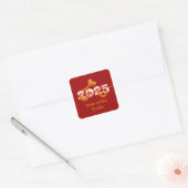 Chinees nieuw maanjaar zodiac houten slang 2025 vierkante sticker (Envelop)
