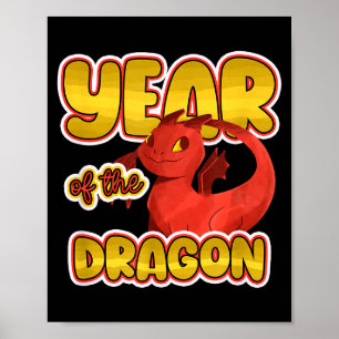 Chinees Nieuwjaar 12 Dierenriem Tekens Draak Geluk Poster