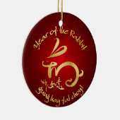 Chinees nieuwjaar - 2011 Jaar van het konijn Keramisch Ornament (Rechts)