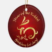 Chinees nieuwjaar - 2011 Jaar van het konijn Keramisch Ornament (Links)