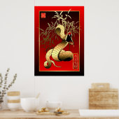 Chinees nieuwjaar 2013 van de slang poster (Keuken)