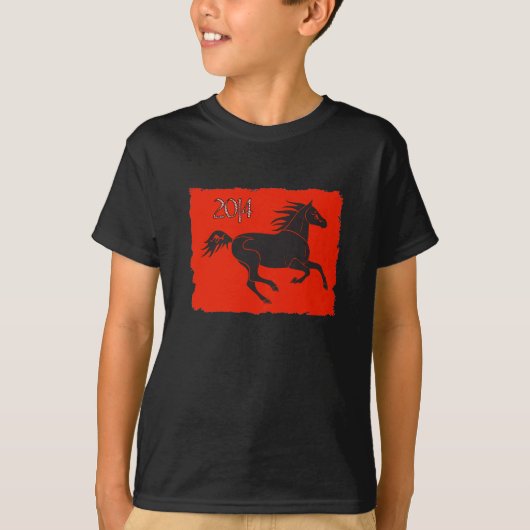 Chinees nieuwjaar 2014 Jaar van de Paarden T-Shirt (Voorkant)