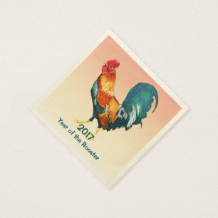 Chinees nieuwjaar 2017 Rooster Paper Napkins Servetten