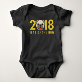 Chinees nieuwjaar 2018 Jaar van de hond Pug Romper