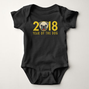 Chinees nieuwjaar 2018 Jaar van de hond Pug Romper